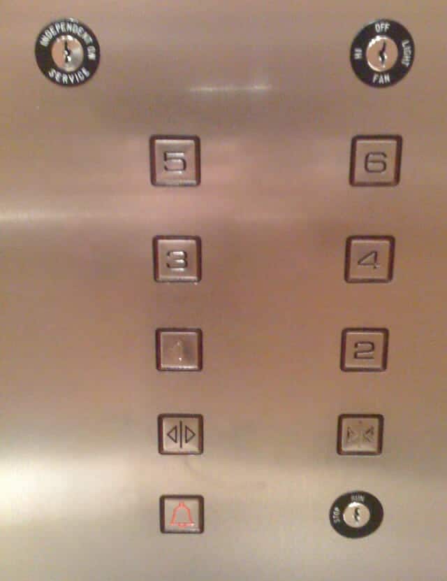 Elevator UI with Buttons and Labels