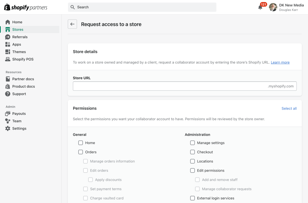 Password Management Is Finally Coming Of Age for Enterprise 10 Shopify Partners Access Permissions Page
