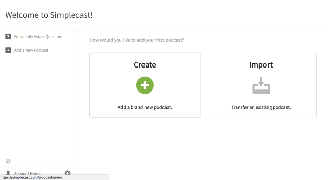 simplecast create podcast