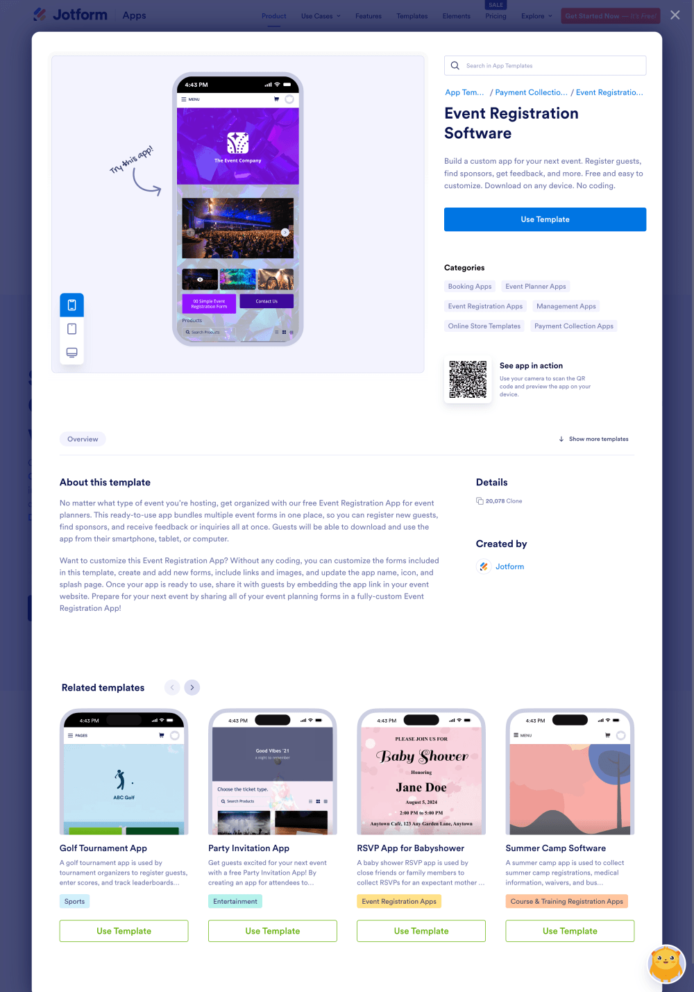 Jotform: Capture and Integrate Your Event Registrations with a Customizable App In Minutes 10 JotForm Event Registration Software App Template
