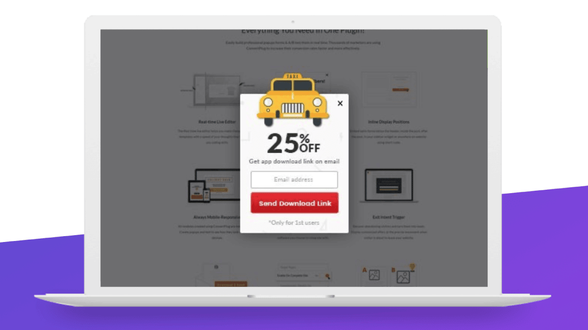Convert Pro Popup with CTA