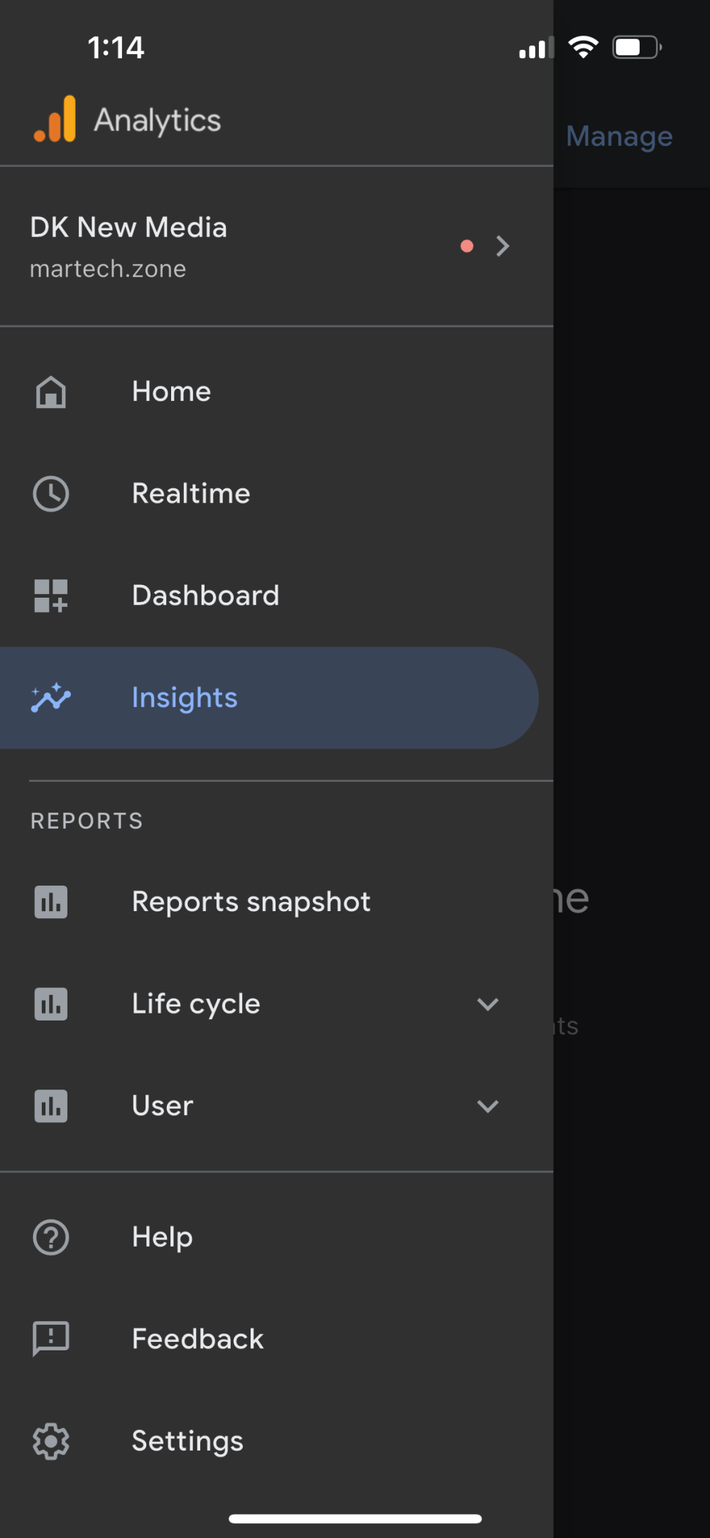 Why the Google Analytics Mobile App Is a Must-Have for Marketers on the Move 18 Google Analytics Mobile App Menu