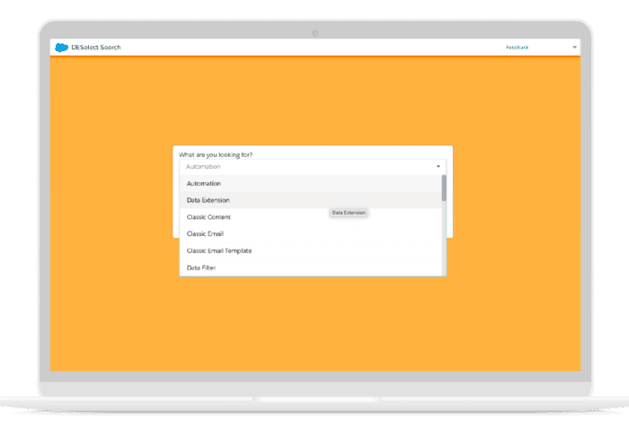 DESelect Data Extension Search