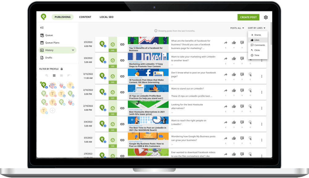 Post Planner - Analyze engagement in social media