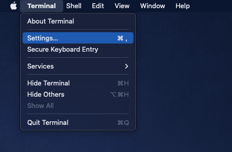 Terminal Settings