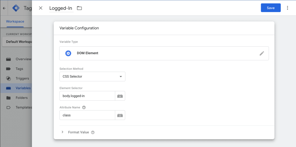 How To Exclude Tags In Google Tag Manager By The Visitor's Logged-In User Role in WordPress 26 google tag manager variable wordpress logged in