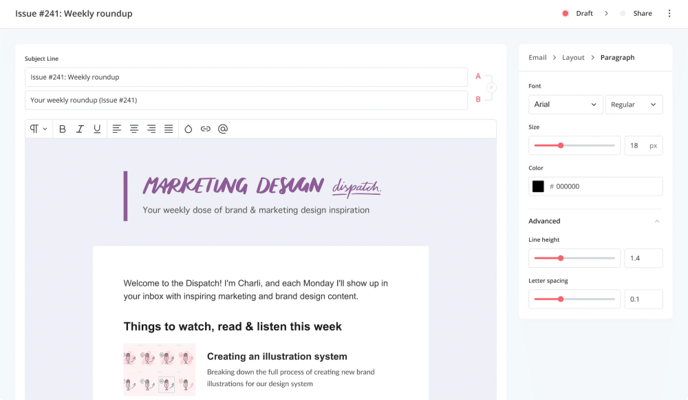 ConvertKit Enhanced Email Editor
