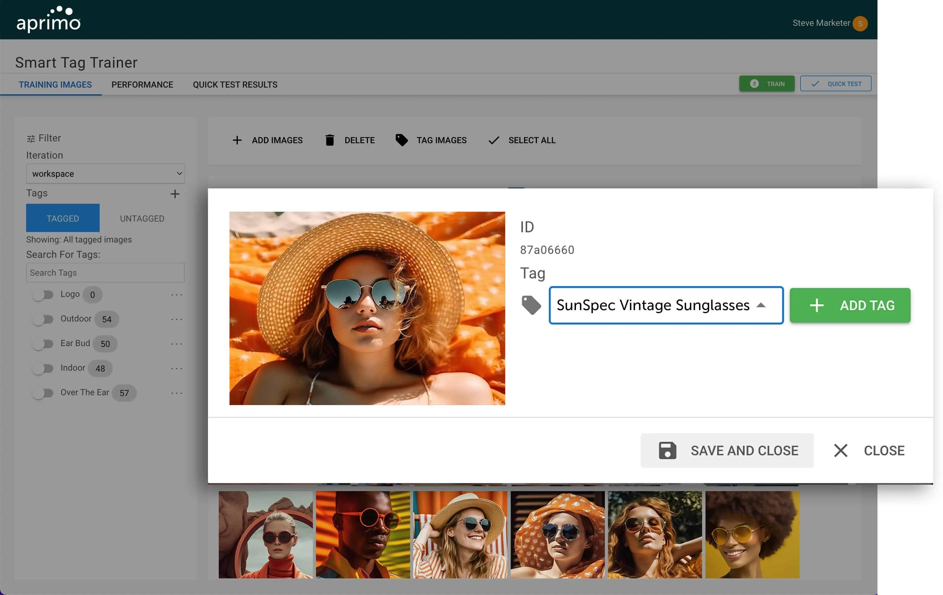 Aprimo: Collaborative AI Tools For Content Optimization and Digital Asset Management 38 Smart Tag Trainer Using AI