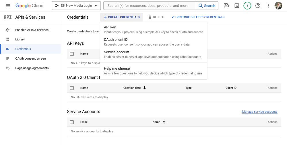 Google Cloud Credentials