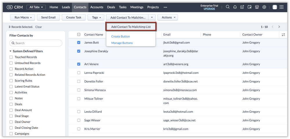 E-poçt marketinqinin CRM sistemləri ilə inteqrasiyası: Ən yaxşı təcrübələr və alətlər 26 Zoho CRM üçün Mailchimp