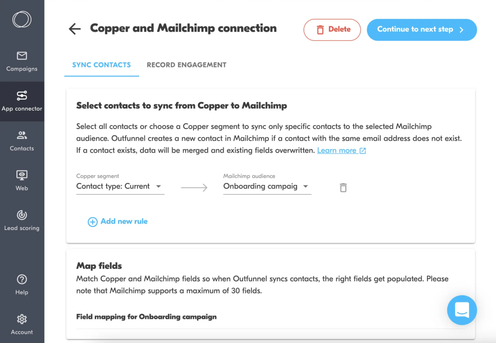 E-poçt marketinqinin CRM sistemləri ilə inteqrasiyası: Ən yaxşı təcrübələr və alətlər 30 Outfunnel istifadə edərək Mailchimp inteqrasiyasına mis CRM