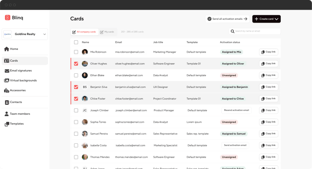 Blinq Digital Business Card Platform