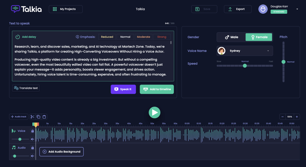 Talkia: Create High-Converting Voiceovers Without Hiring a Voice Actor 10 talkia text to voice over platform