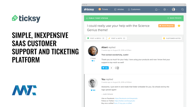 Ticksy Customer Service and Support Ticketing Platform for SaaS