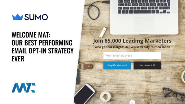 Welcome Mat Sumo Email Acquisition Form