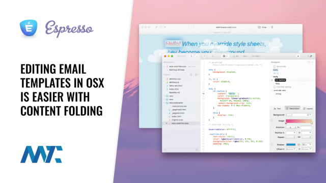Espresso HTML and CSS Code editor for OSX with Content Folding