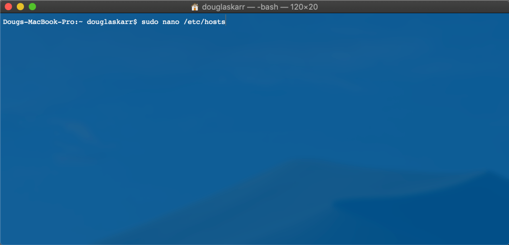 Terminal Sudo Nano Hosts