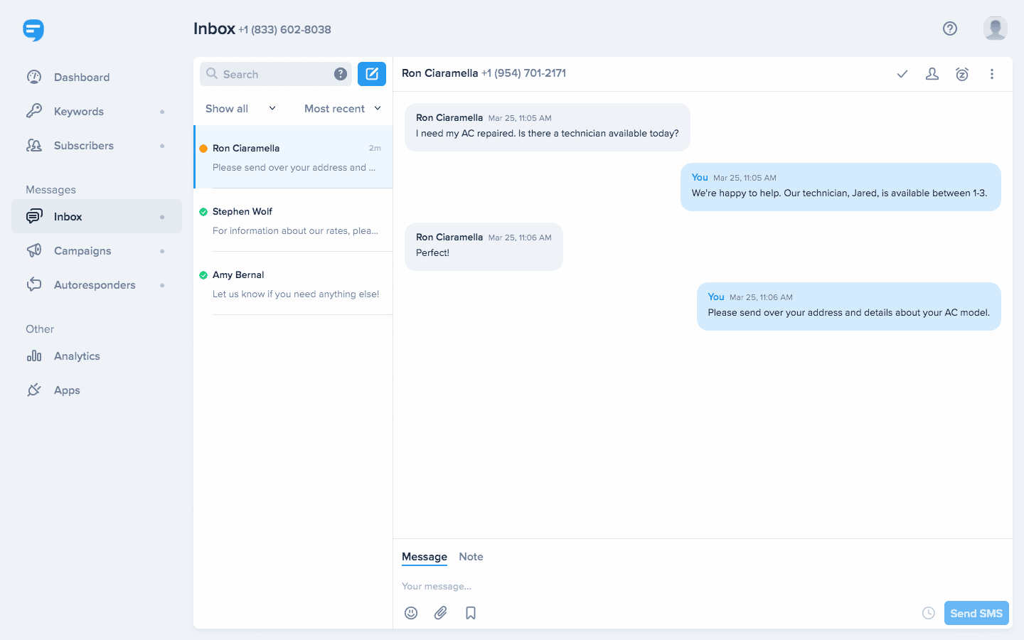 SimpleTexting - 2 Way Conversation