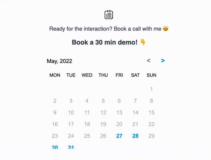 Calendar in email