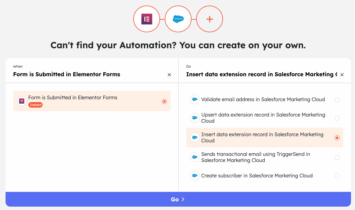 Integrately Elementor Marketing Cloud