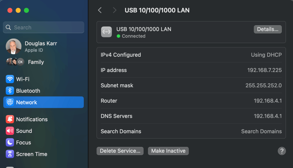 ethernet settings