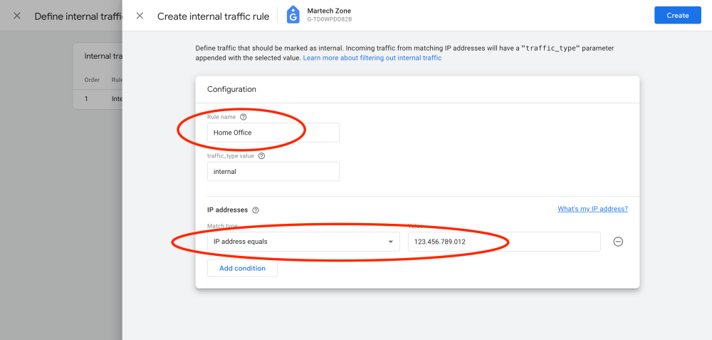 step 5 ga4 internal traffic rule