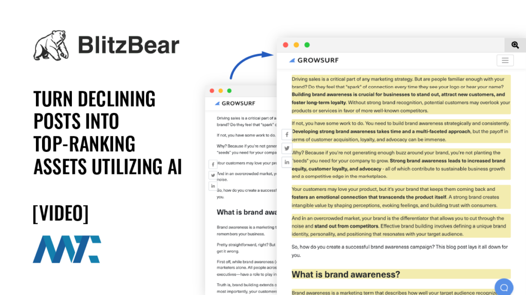 BlitzBear: Turn Declining Posts Into Top-Ranking Assets Utilizing AI