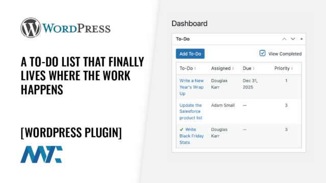 WordPress Plugin: To-Do List Dashboard Widget