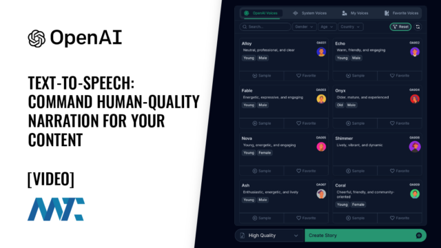 OpenAI: Text-to-Speech (TTS) for text and document narration